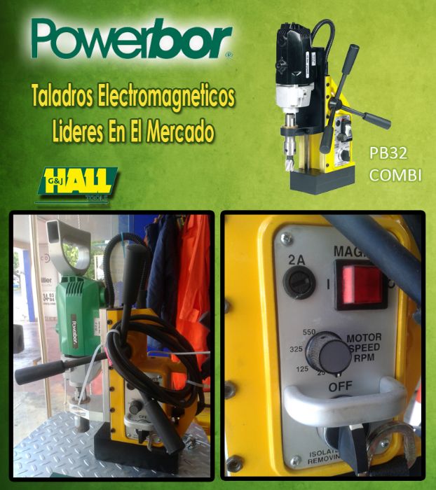 Taladro Electromagnético PowerBor PB32 Combi
